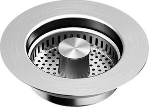 INF Filtro per lavello in acciaio inox 304 con meccanismo a pulsante in rame per cucina e bagno