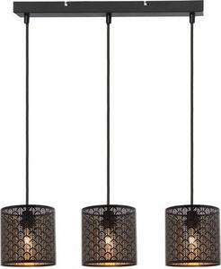 Lampada a sospensione Tuluza nera 3xE27x60W in metallo, dimensioni: 105x75x20 cm, IP20, Reality