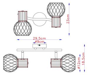 Globo 54013-2 - Luce Spot ARGUSTO 2xE27/40W/230V