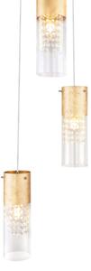 Globo 15908-3G - Lampadario a sospensione con filo WEMMO 3xE27/60W/230V diametro 30 cm oro