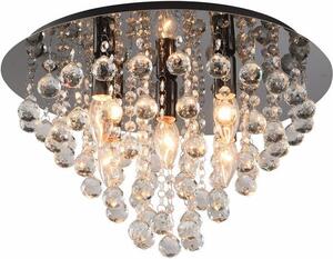 Lampada da soffitto London crystal nera 5xE14x40W in metallo, dimensioni: 26,5x46x46 cm, IP20 Reality