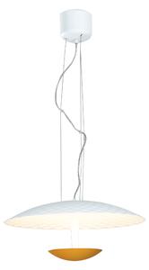 Sospensione Circolare Bianco Oro Alluminio Lampadario Moderno Led 40 watt Luce Calda Ambiente LED-HAMLET-S55