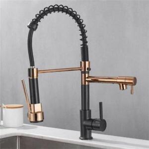 Rubinetto da cucina professionale con doccetta estraibile - Rubinetto da cucina - Doccetta - Estraibile - Miscelatore da cucina - Nero