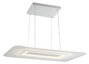 Lampadario Sospeso Rettangolare Bianco Metallo Acrilico Led 65 watt Luce Naturale Ambiente LED-TRESOR-S8557