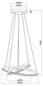 Globo 67192-42B - Lampadario LED a sospensione con filo RALPH 2xLED/21W/230V