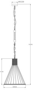 Globo 15676H1 - Lampadario su catena HALIA 1xE27/60W/230V