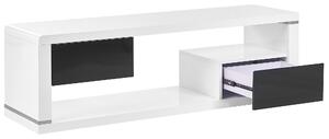 Mobile TV di colore nero e bianco 140 x 39 cm in robusto MDF stile minimalista Beliani