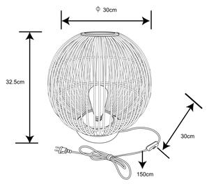 Globo 15368T - Lampada da tavolo HILDEGARD 1xE27/60W230V bambù