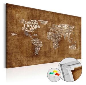 Quadri di sughero The Lost Map [Cork Map Italian Text]