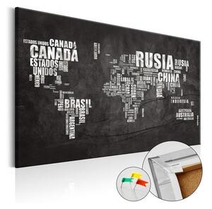 Quadri di sughero Spanish Geography [Cork Map Spanish Text]