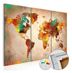 Quadri di sughero Painted World [Cork Map]