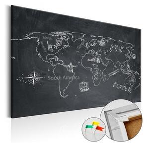 Quadri di sughero Travel broadens the Mind [Cork Map]