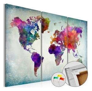 Quadri di sughero World in Colors [Cork Map]