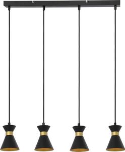 Lampada a sospensione Breda nero-oro 4xE14x40W in metallo, dimensioni: 120x62x10 cm, IP20, Reality