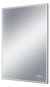 Specchio con illuminazione integrata bagno rettangolare Neo cromo satinato L 60 x H 90 cm SENSEA