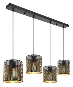 Globo 15450-4H - Lampadario a sospensione con filo ABINY 4xE27/60W/230V oro/nero