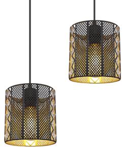 Globo 15450-4H - Lampadario a sospensione con filo ABINY 4xE27/60W/230V oro/nero