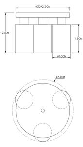 Globo 15465-3D - Plafoniera HADERA 3xE27/60W/230V
