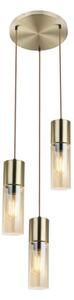 Globo 21000-3HM - Lampadario a sospensione con filo ANNIKA 3xE27/25W/230V diametro 30 cm ottone