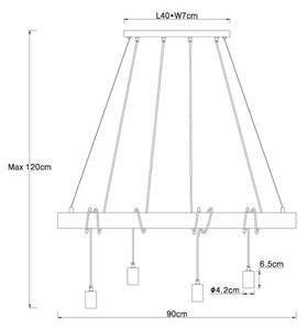 Globo 15439-4 - Lampadario su filo AUSTON 4xE27/60W/230V