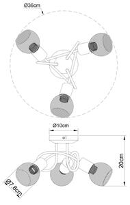 Globo 54028-3S - Lampadario a plafone FIASTRA 3xE14/40W/230V