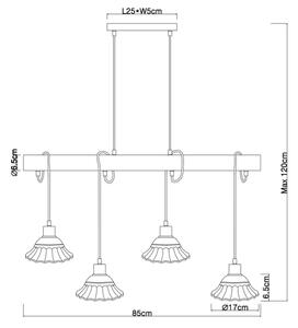 Globo 54050-4H - Lampadario su filo JOWITA 4xE27/40W/230V