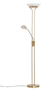 Lampada da terra Lindby, Yveta, dimmerabile, Dorato / Ottone, Soggiorno, Metallo, Moderno