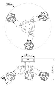 Globo 54802S-3 - Faretto XARA 3xE14/40W/230V