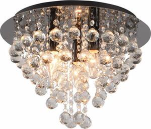 Lampada da soffitto London crystal nera 3xE14x40W in metallo, dimensioni: 26x38x38 cm, IP20 Reality
