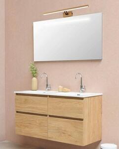 Applique LED Lester, legno chiaro-bianco, 8 W, bianco neutro, 640 lm, plastica, dimensioni: 6 x 60 x 12,5 cm, IP20, Reality