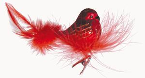Addobbo di Natale dipinto a mano con coda di piume Bird