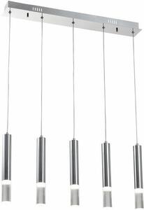 Lampada a sospensione LED Gwen cromata 5W, bianco neutro, 1750 lm, acrilico, dimensioni: 100x67x3,8 cm, IP20, Reality