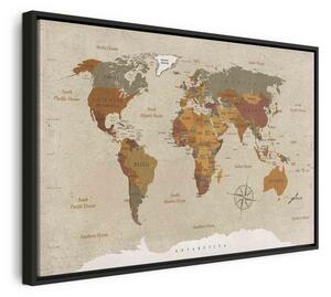 Quadro World Map: Beige Chic