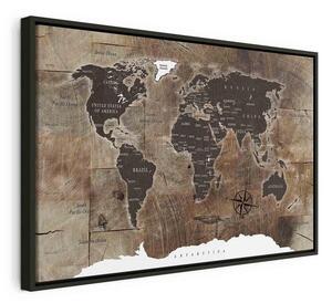 Quadro World Map: Wooden Mosaic