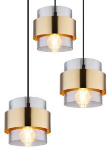 Globo 15560-3H - Lampadario a sospensione con filo MILEY 3xE27/60W/230V nero/ottone