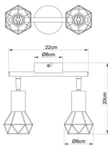 Globo 54802S-2AB - Faretto XARA 2xE14/40W/230V