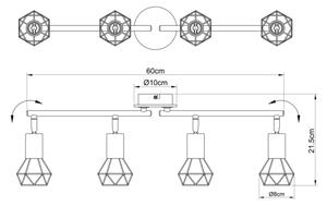 Globo 54802S-4H - Faretto XARA 4xE14/40W/230V