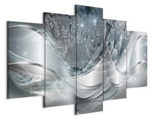 Quadro Sparkling Dandelions (5 Parts) Blue Wide