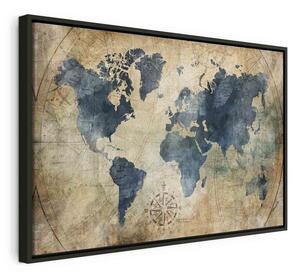 Quadro Retro Map (1 Part) Wide