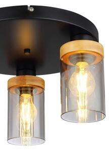 Globo 15557-3D - Lampadario a plafone FINCA 3xE27/40W/230V metallo/legno