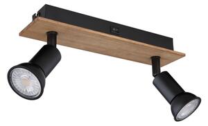 Globo 57998-2W - Luce Spot DREW 2xGU10/35W/230V legno/nero