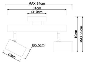 Globo 57913-2 - Luce Spot HERTI 2xGU10/5W/230V legno/metallo