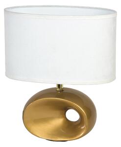 Abat jour fusto Forato Ceramica Oro paralume Tessuto Bianco Lampada Moderna E27 Ambiente I-EOLO/L 35