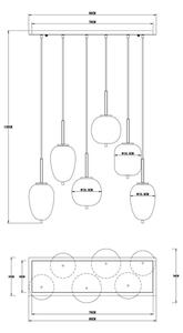 Globo 15345-6 - Lampadario a sospensione con filo BLACKY 6xE14/40W/230V nero