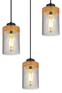 Globo 15557-3H - Lampadario a sospensione con filo FINCA 3xE27/40W/230V metallo/legno