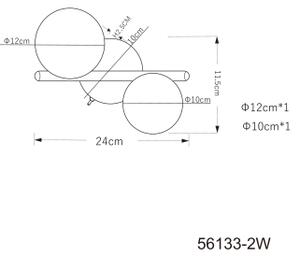 Globo 56133-2W - Lampadario a plafone LED RIHA 2xG9/3W/230V