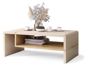 FOLK Beige (Champagne) / Rovere Artisan - MODERNO TAVOLINO CON RIPIANO INFERIORE