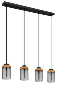 Globo 15557-4H - Lampadario a sospensione con filo FINCA 4xE27/40W/230V metallo/legno