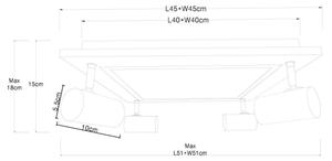 Globo 67306D2 - Faretto LED ULLA 4xGU10/5W + LED/24W/230V