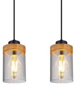 Globo 15557-4H - Lampadario a sospensione con filo FINCA 4xE27/40W/230V metallo/legno
